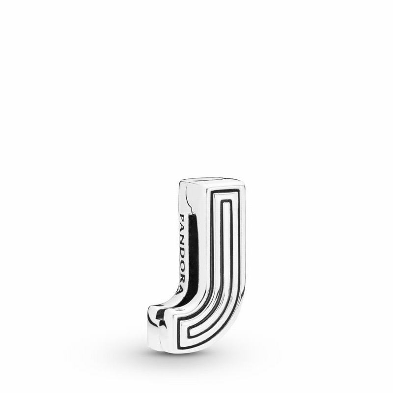 Pandora Reflexions™ Letter J Clip Charm Silver Egypt QE3985607